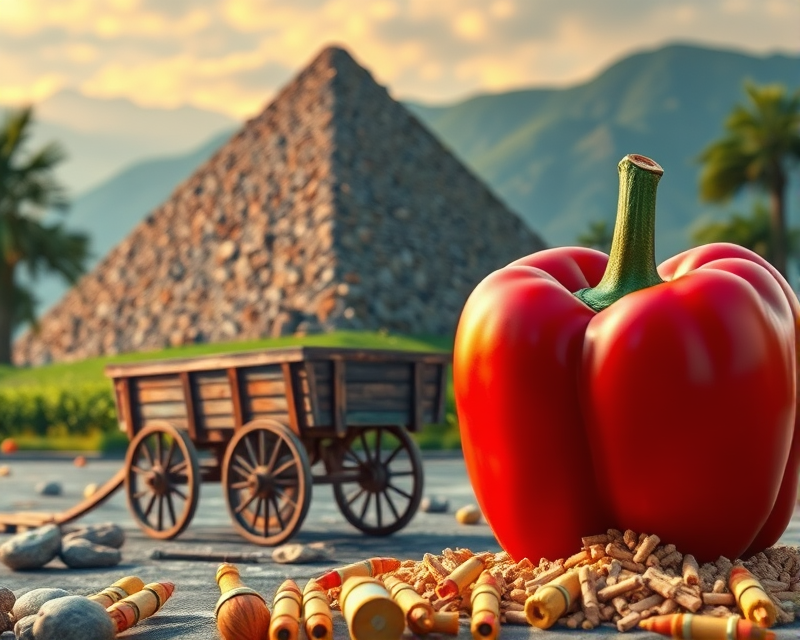 bell pepper, pyramid, wagon